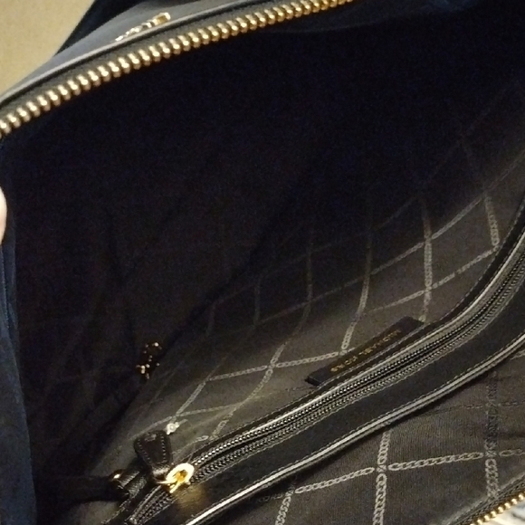 Michael Kors Black Structured Tote with Gold Accents - Picture 4 of 16